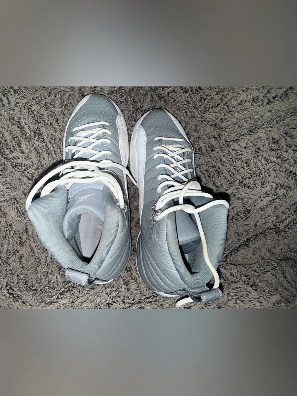 Nike Air Jordan 12 Retro GS Grey White Kids Size 7Y / 8.5 Womens - 153265-015